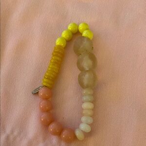 Anthropologie Vibrant Yellow and Pink Bracelet